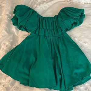 Princess Polly Puff halton mini dress green size 4
